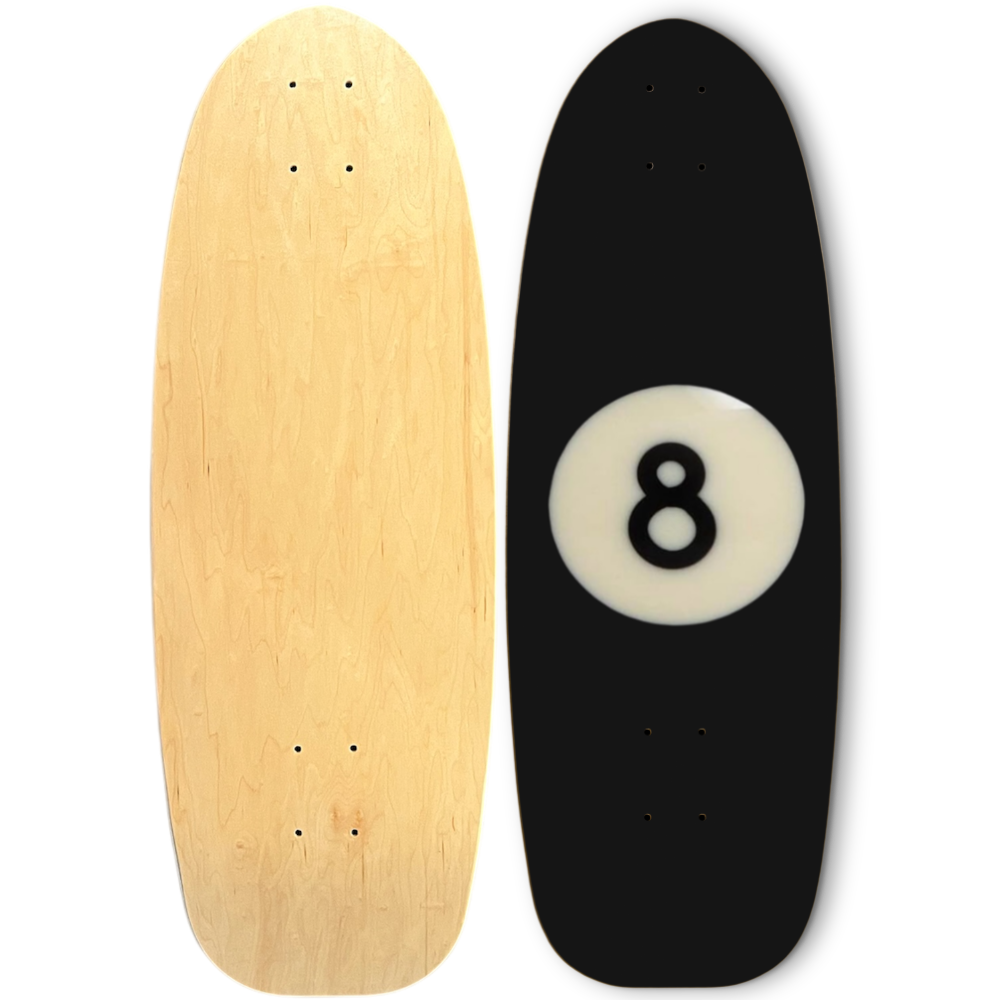 VINTAGE EIGHT BALL + SKATEBOARD