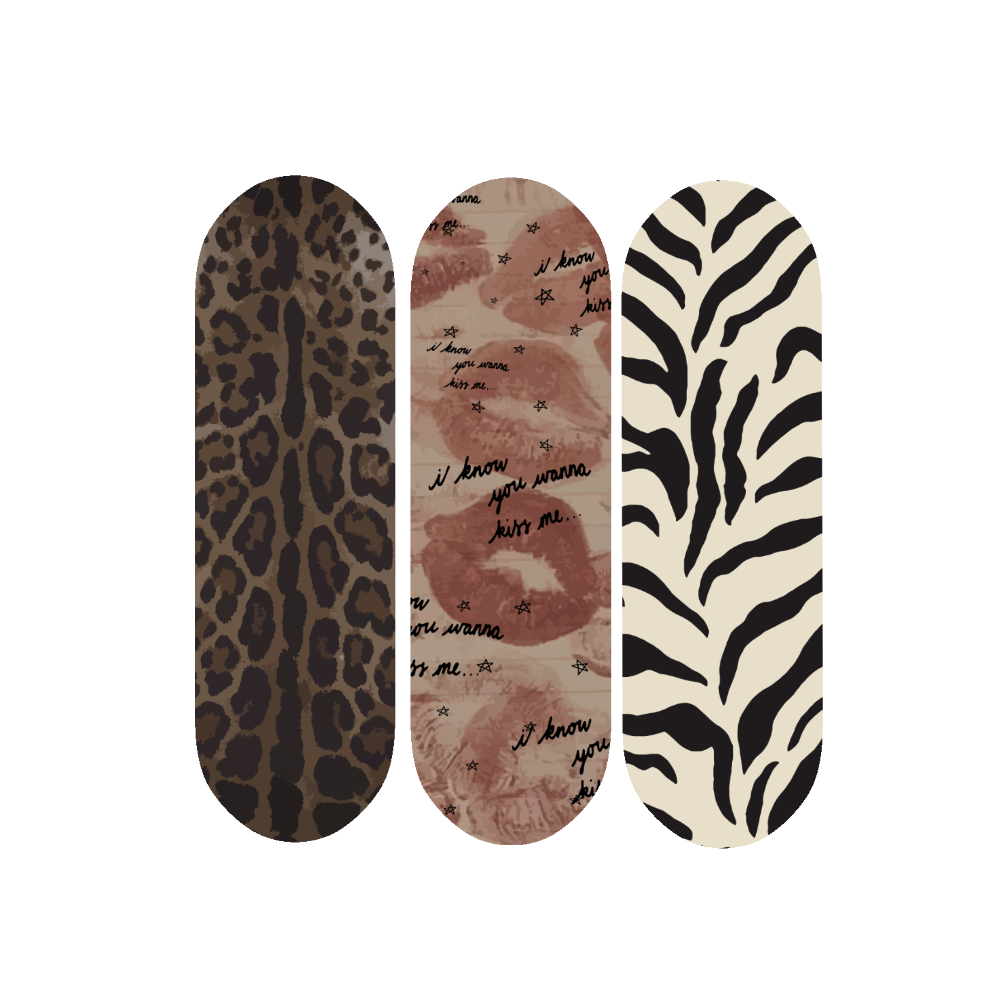 SET #1 (leopard brown + many kisses + zebra)