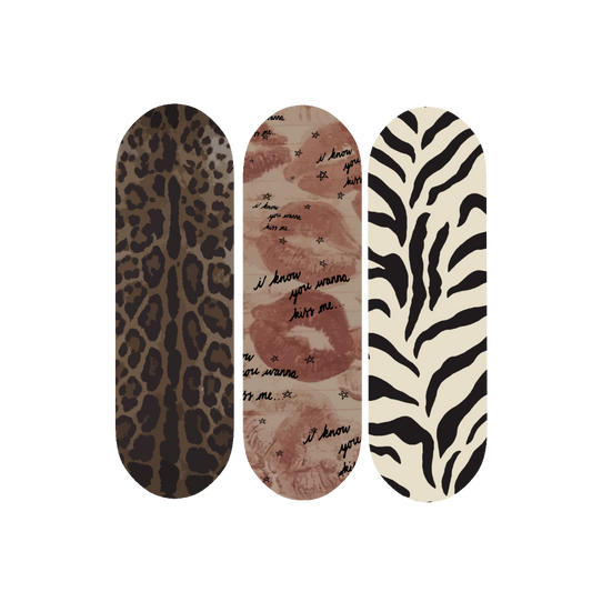 SET #1 (leopard brown + many kisses + zebra)